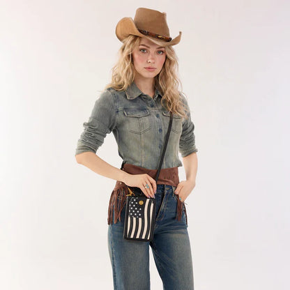 American Flag RFID Crossbody Phone Wallet
