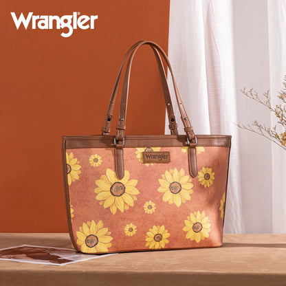 Wrangler Sunflower Print Tote Bag - Brown