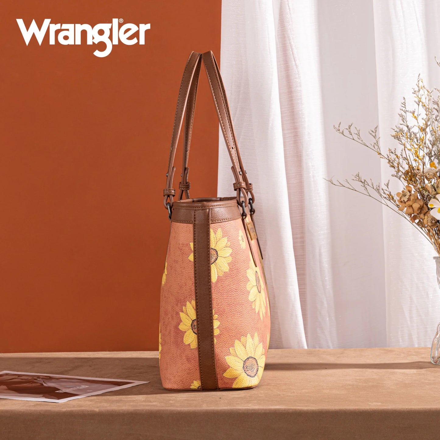 Wrangler Sunflower Print Tote Bag - Brown