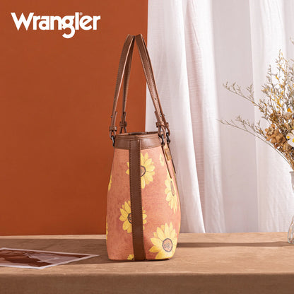 Wrangler Sunflower Print Tote Bag - Brown