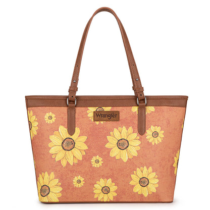 Wrangler Sunflower Print Tote Bag - Brown