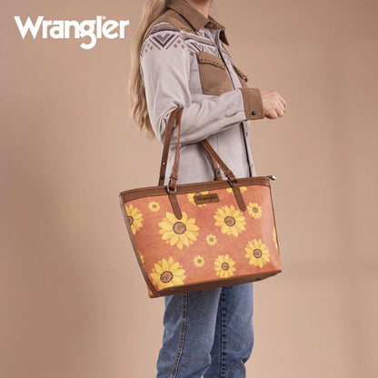 Wrangler Sunflower Print Tote Bag - Brown
