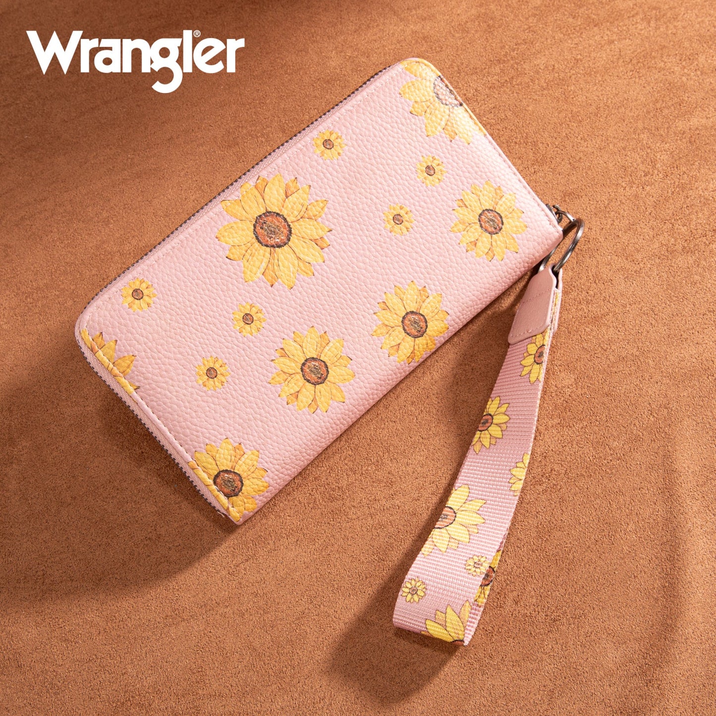 Wrangler Sunflower Print PU Leather Wallet- Pink