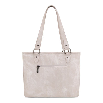 Wrangler "W" Stitch Water Repellent Denim Pocket Zippered Tote Bag- Beige