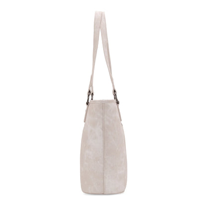 Wrangler "W" Stitch Water Repellent Denim Pocket Zippered Tote Bag- Beige