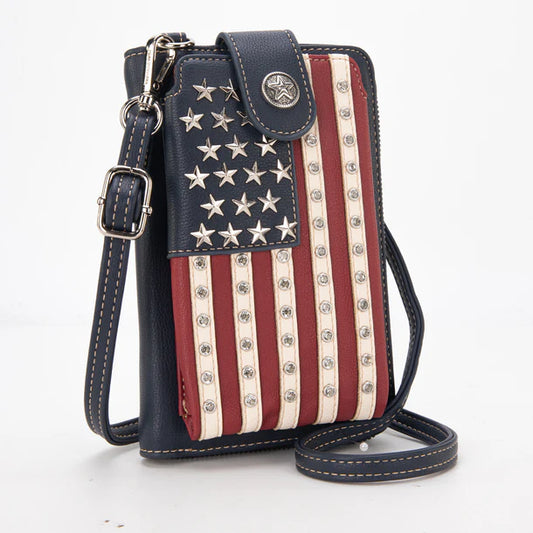 Montana West American Flag Phone Crossbody Bag